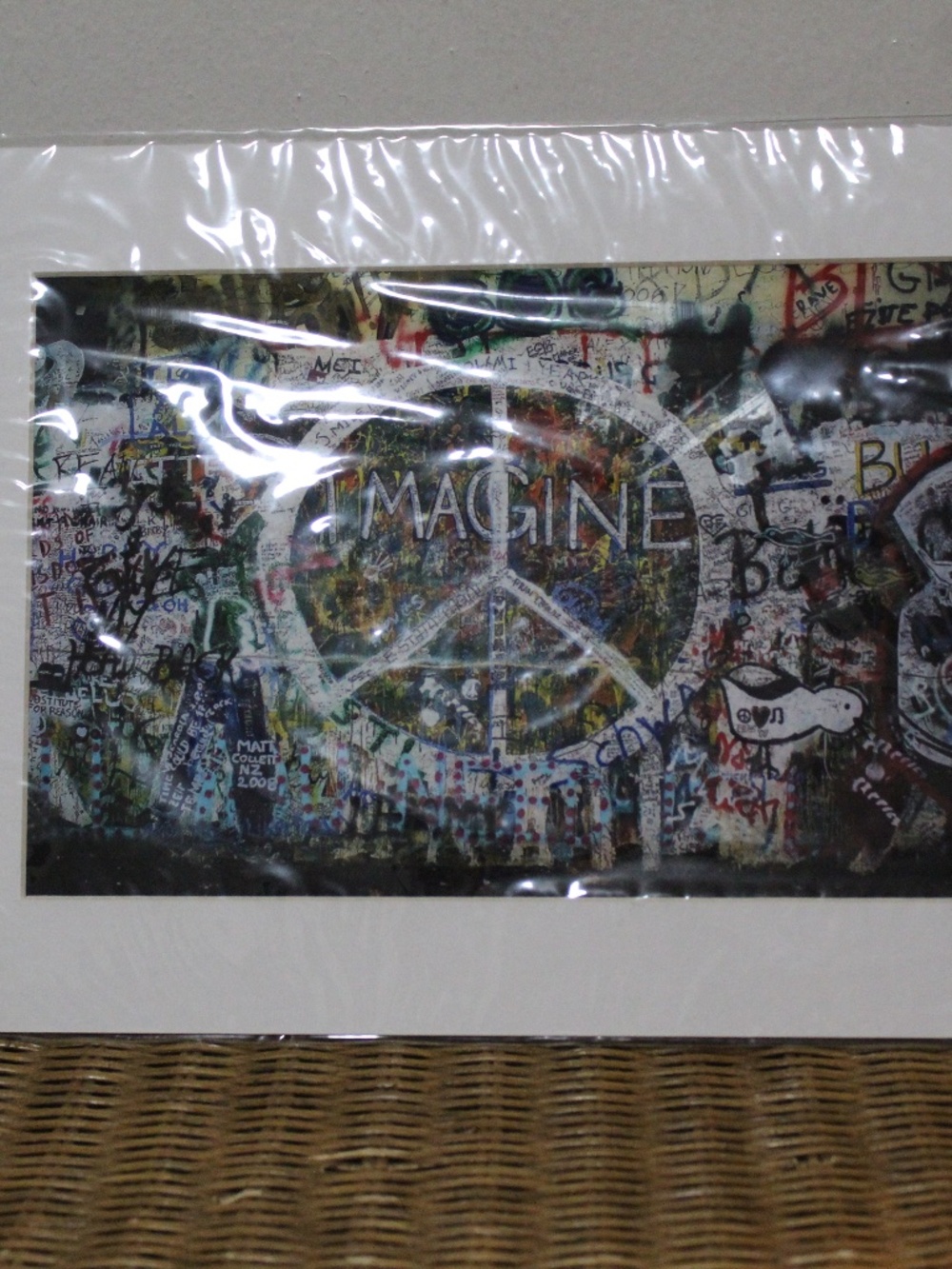 Imagine Peach Sign Print.  Sz. Medium